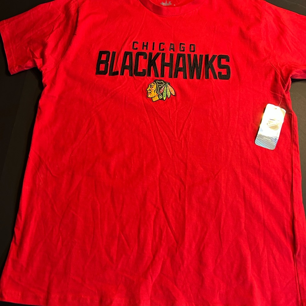 Champion Red Chicago Blackhawks Short Sleeve Tee W/ Tack-N-Twill